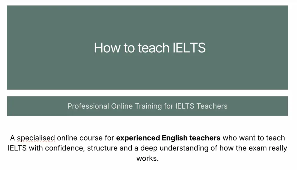 How to teach IELTS